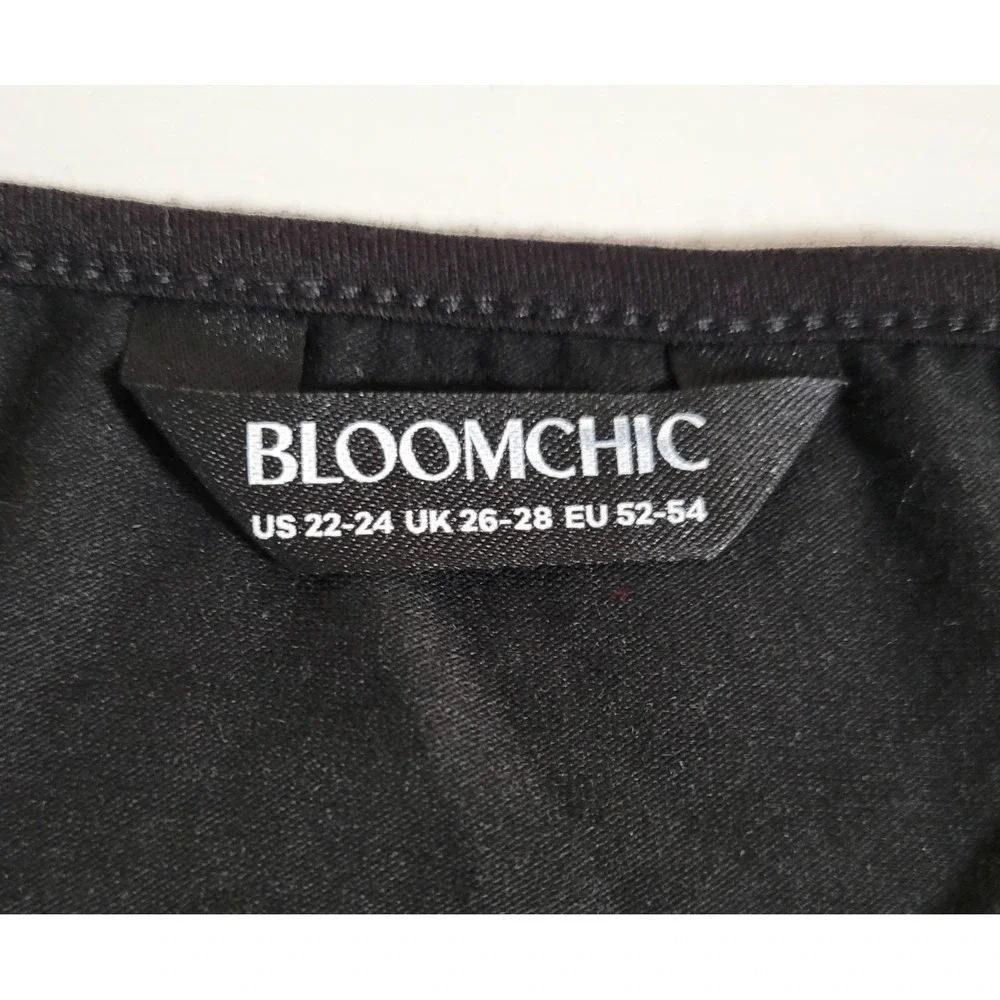 BloomChic Womens Blouse US 22-24 Black Bell Sleeve Shirt Top 1456 - Picture 5 of 7